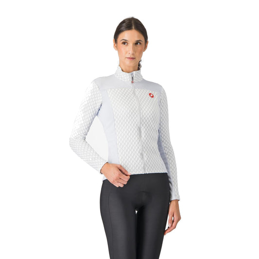 CASTELLI SFIDA 2 Damen-Langarm-Radtrikot in Hellgrau