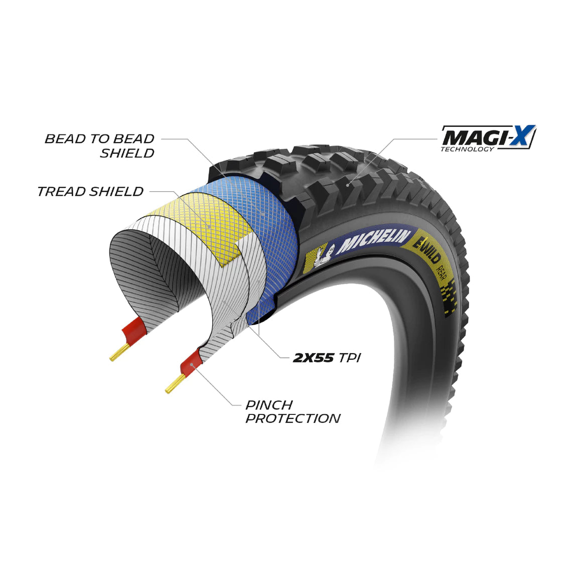 Reifen MICHELIN E-E-WILD REAR RACING LINE E-BIKE READY 29x2,60 Tubeless Ready