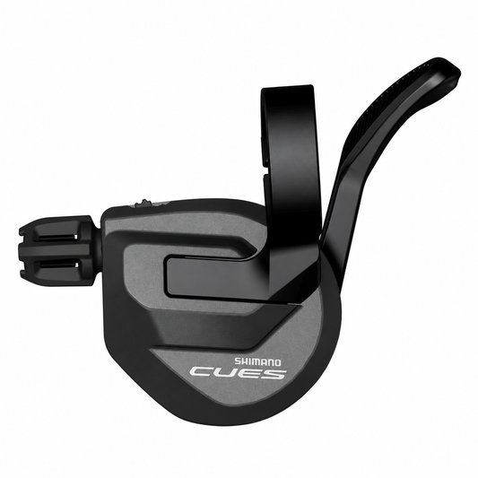 Linker SHIMANO CUES 2-fach-Schalthebel SL-U8000-L ohne Ganganzeige — Produktansicht vor weißem Hintergrund