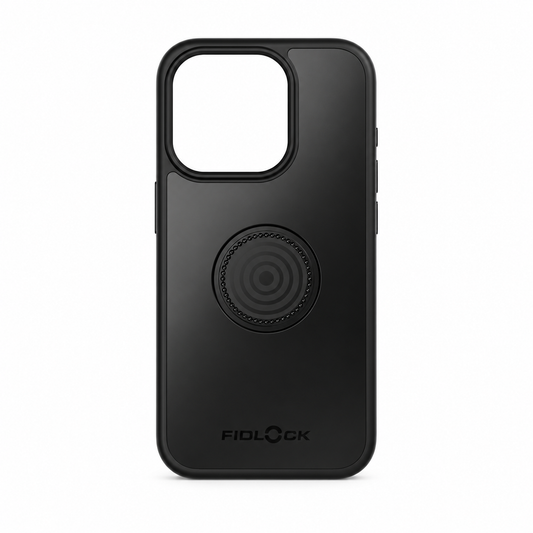 FIDLOCK VACUUM Hülle für iPhone 15 Pro — Produktansicht auf weißem Hintergrund