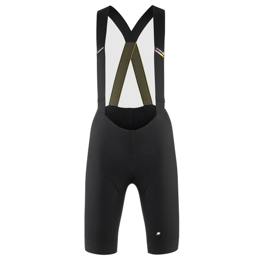 Kurze Damen-Radträgerhose ASSOS DYORA R SPRING FALL in Schwarz — weißer Hintergrund, 2000 x 2000