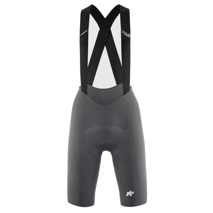 Kurze Damen-Trägerhose ASSOS DYORA R S11 in Grau — weißer Hintergrund, 2000 x 2000