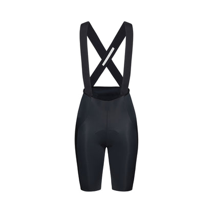 Kurze POC RACEDAY Damen-Trägerhose in Schwarz — weißer Hintergrund, 2000 x 2000