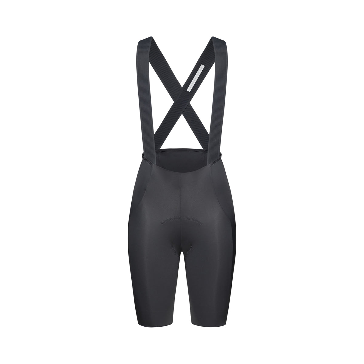 Kurze POC RACEDAY Damen-Trägerhose in Grau — weißer Hintergrund, 2000 x 2000