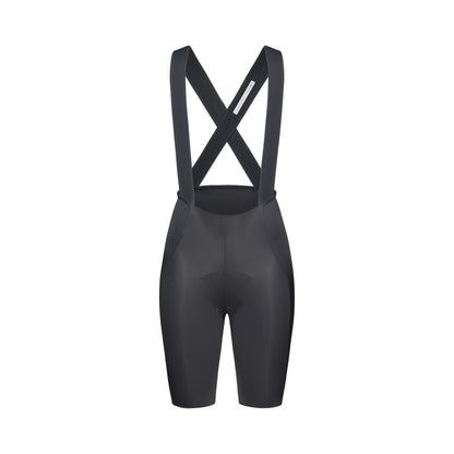 Kurze POC RACEDAY Damen-Trägerhose in Grau — weißer Hintergrund, 2000 x 2000