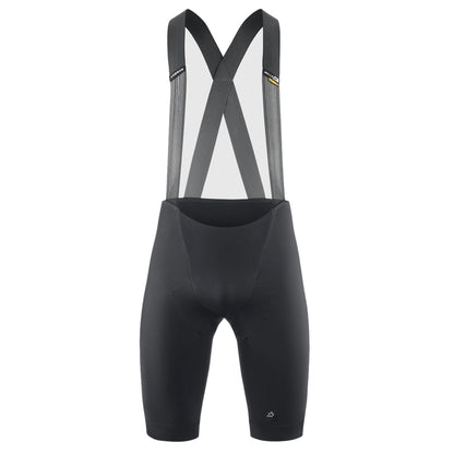 Kurze Trägerhose ASSOS MILLE GTS SPRING FALL S11 in Schwarz — weißer Hintergrund, 2000 x 2000