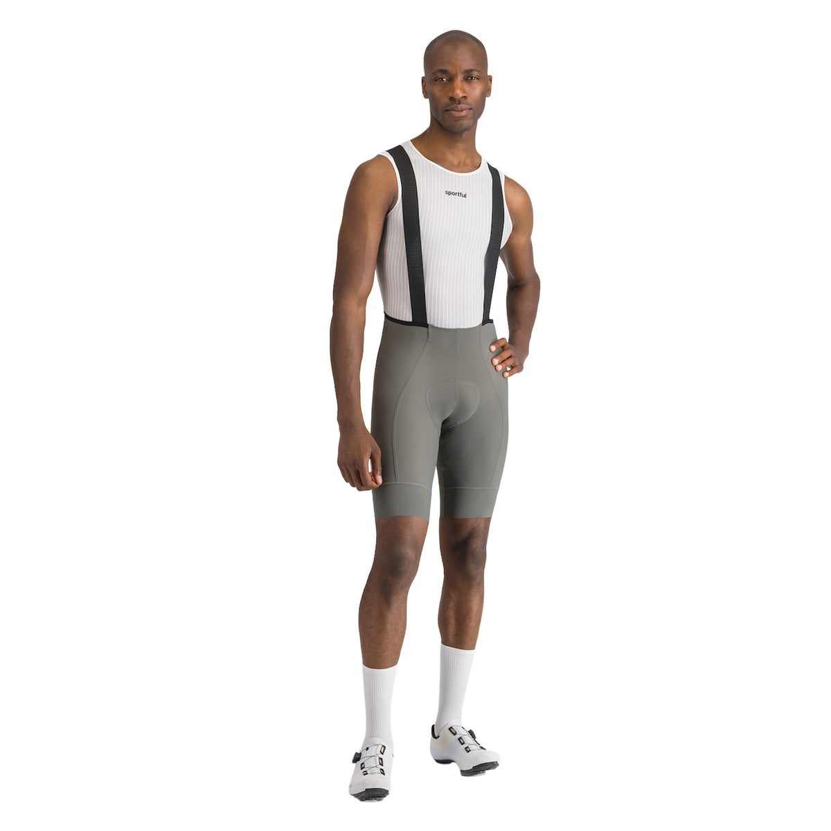 Kurze SPORTFUL SRK Trägerhose in Grau — weißer Hintergrund, 2000 x 2000