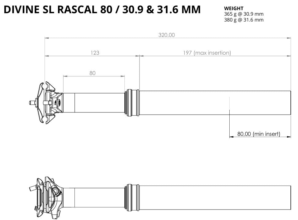 BIKEYOKE DIVINE SL RASCAL Teleskop-Sattelstütze