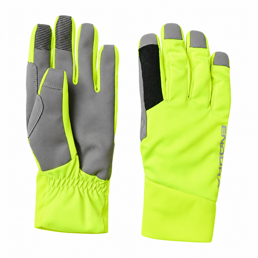 Gelbe ENDURA LOOP WATERPROOF Handschuhe auf weißem Hintergrund