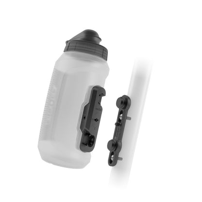 Trinkflasche- und Flaschenhalter-Set FIDLOCK TWIST COMPACT BIKE BASE 750 ml Transparent