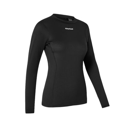 Damen-Langarm-Funktionsunterhemd GRIPGRAB RIDE WINTER Schwarz