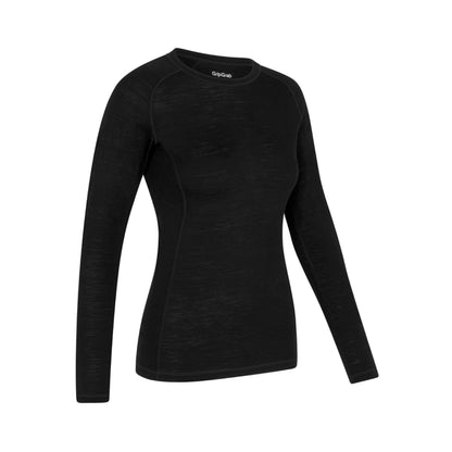Damen-Langarm-Funktionsunterhemd GRIPGRAB MERINO BLEND THERMAL Schwarz