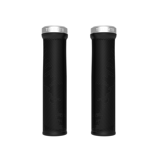 Grips Title MTB FORM Lock-On XL Schwarz mit Chromklemme - Paar Vorderansicht