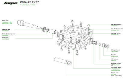 Flat-Pedale HOPE F22 Rot