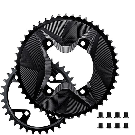 Kettenblattpaar 12V ALUGEAR AERO 110 BCD für Shimano GRX Schwarz