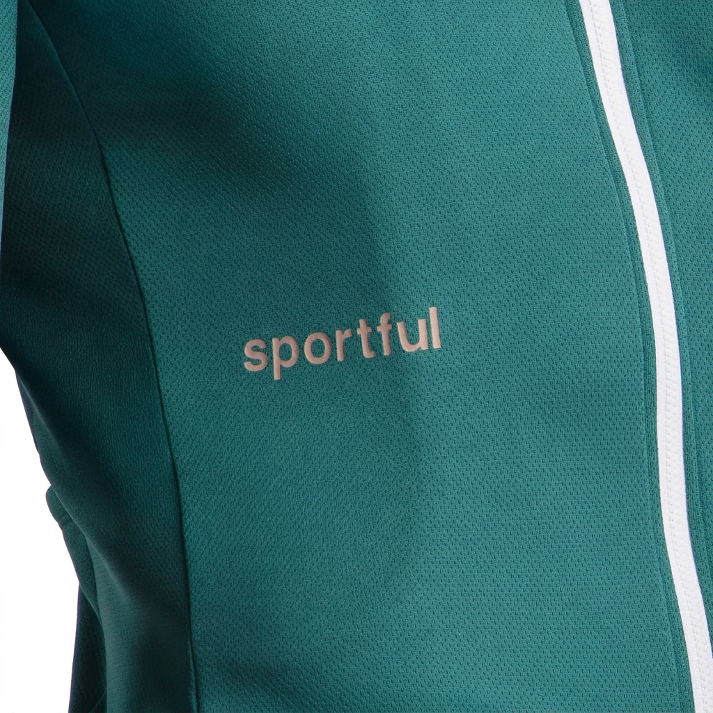 Grünes Sportful Classic Radtrikot, Detailansicht vor weißem Hintergrund