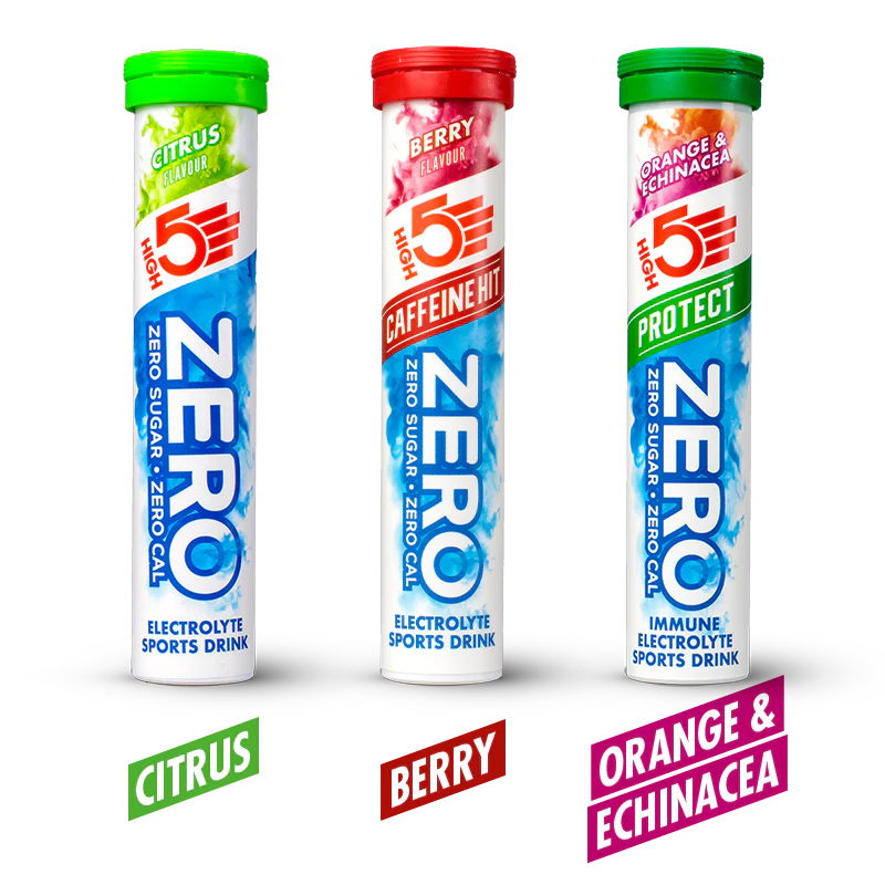 Pack 3x20 Pastillen HIGH5 ZERO VARIETY PACK Fruits Red Caffeine/Zitrone/Orange