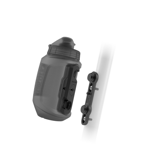 Set Trinkflasche und Flaschenhalter FIDLOCK TWIST BIKE BASE 550 ml Fumé