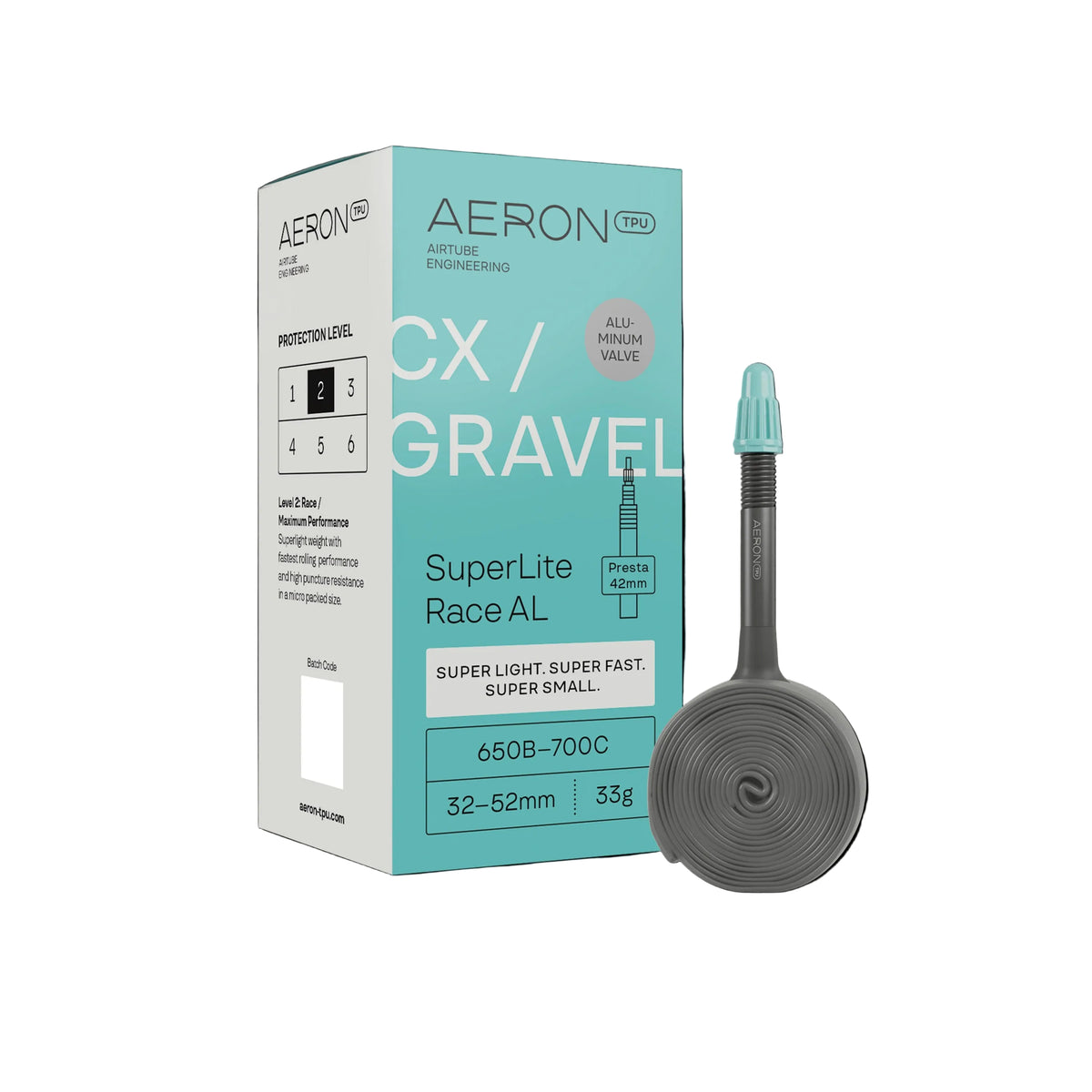 Chambre à Air AERON SuperLite Race Valve Alu CX-Gravel  650b/700x32-52mm