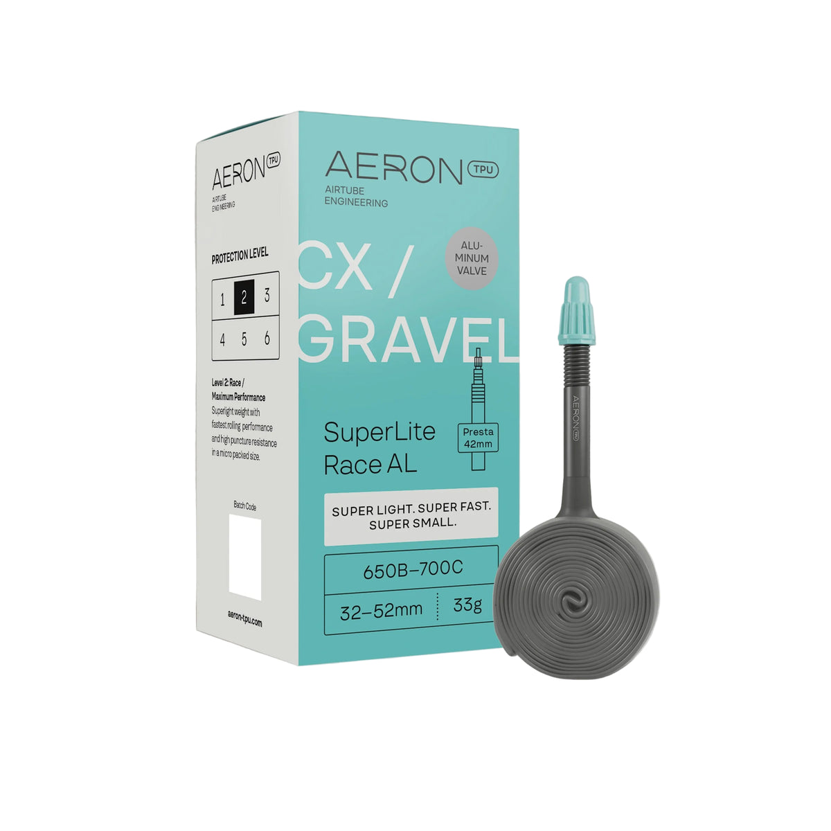 Chambre à Air AERON SuperLite Race Valve Alu CX-Gravel  650b/700x32-52mm