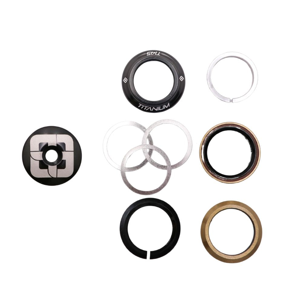 Integriertes Steuersatz-Set PRIDE Ti45 Titanium iIS42 1"1/8 Schwarz