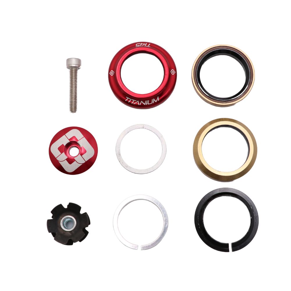 Integrierter Steuersatz PRIDE Ti45 Titanium iIS42 1"1/8 Rot