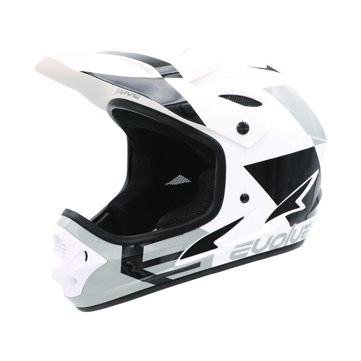 EVOLVE Storm Junior Helm, glänzend weiß-schwarz
