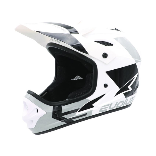 EVOLVE Storm Junior Helm, glänzend weiß-schwarz