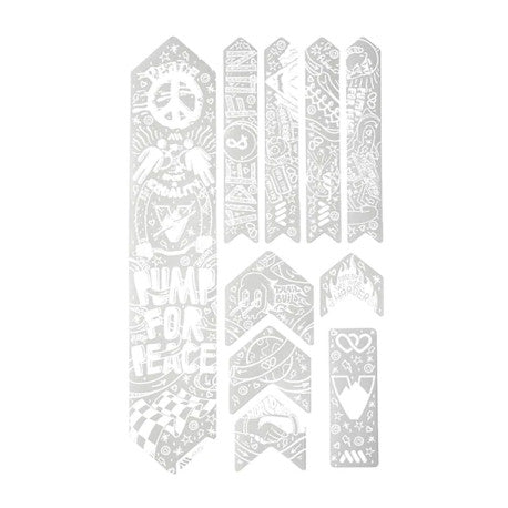 Klebeschutz für Rahmen ALL MOUNTAIN STYLE EXTRA Pump for Peace Weiß