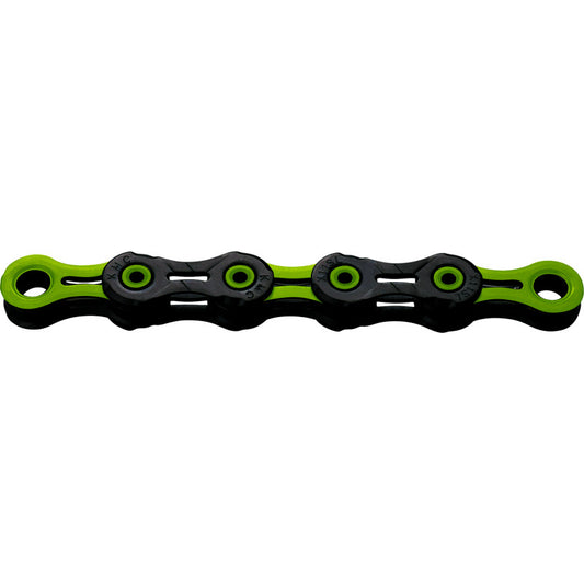 12V KMC DLC12 Kette Schwarz/Grün Gewachst