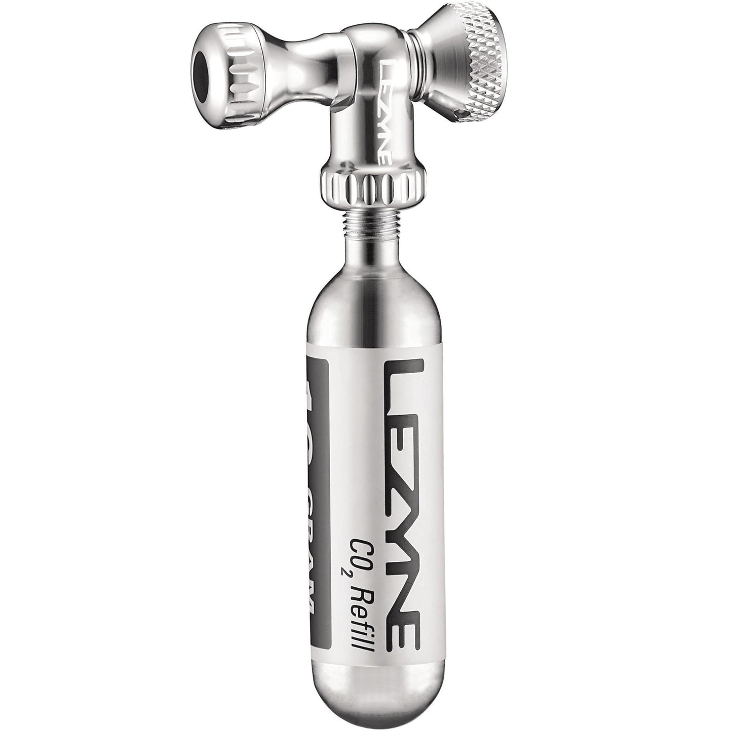 CO₂-Auslöser LEZYNE CONTROL DRIVE + CO₂-Kartusche mit Gewinde, 16 g (1 Stück), Silber