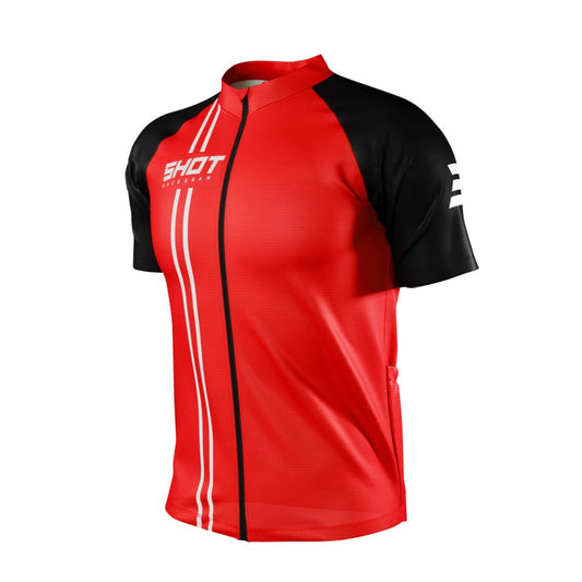Maillot Manches Courtes SHOT Unlimited Zip Rouge