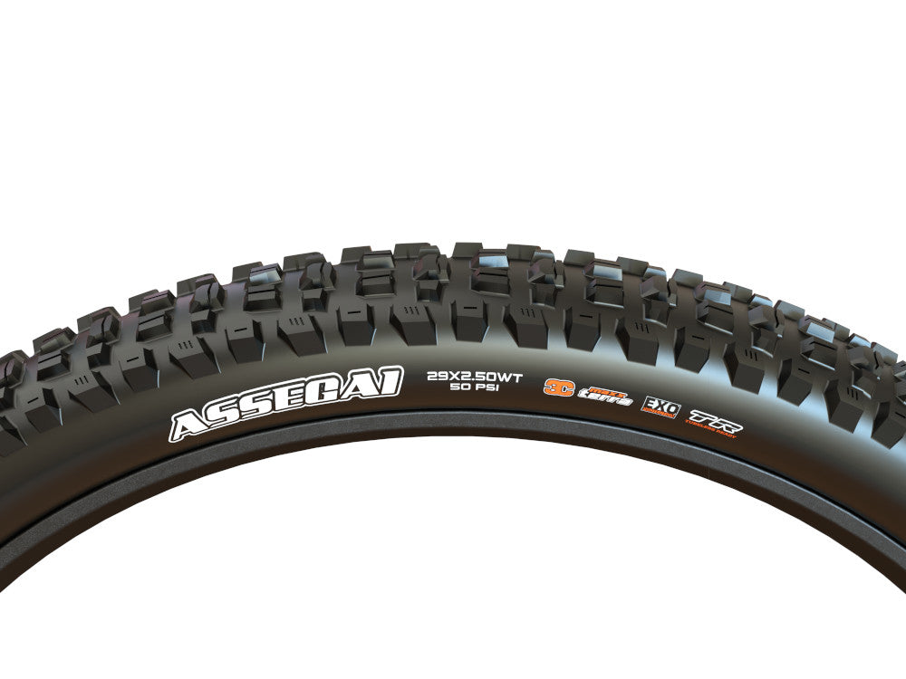 Reifen MAXXIS ASSEGAI 29x2.50 WT DH E50 3C MaxxGrip Tubeless Ready Weich Schwarz