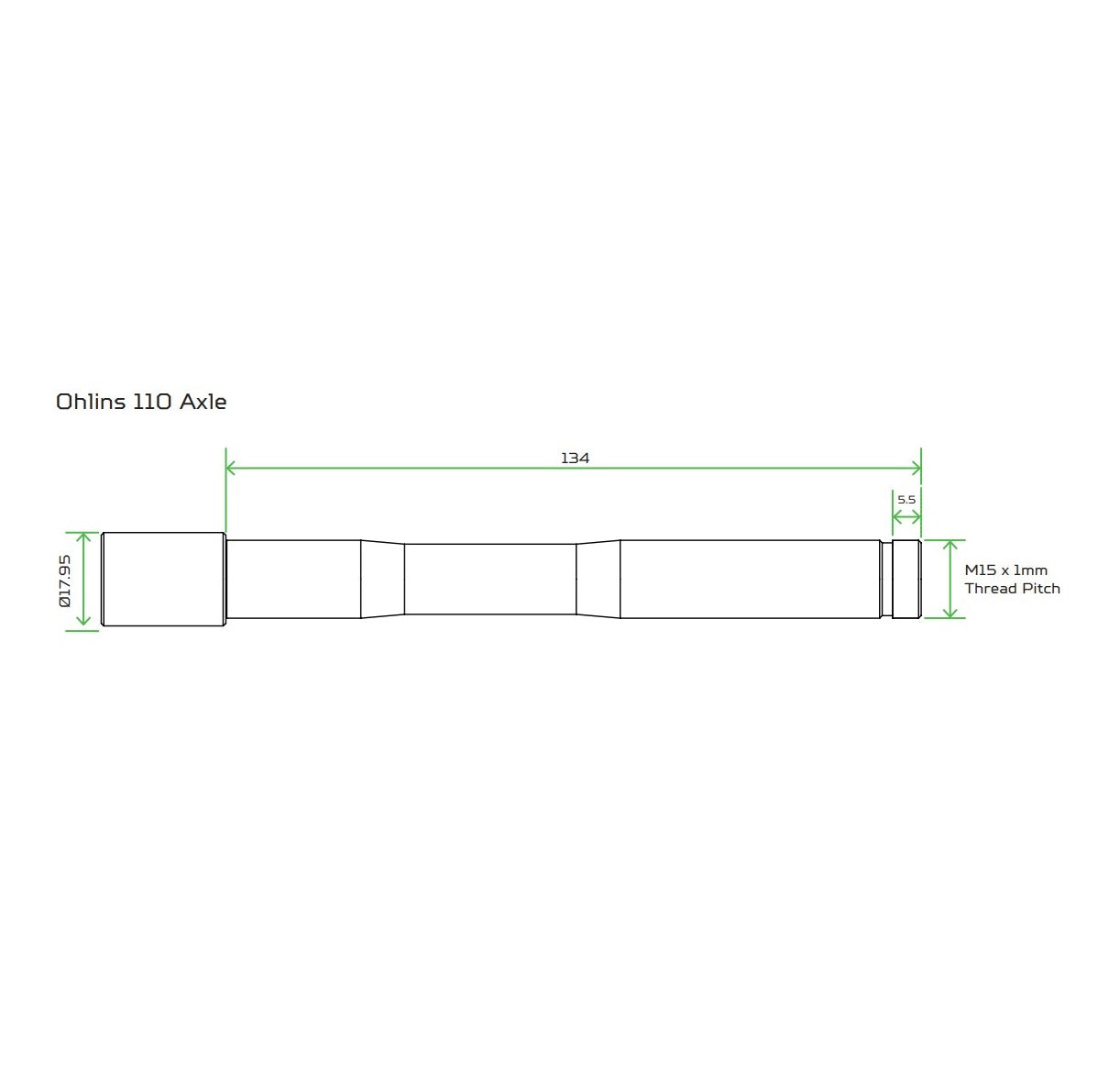 HOPE Vorderradachse für OHLINS RXF34/RXF36/RXF38 Gabel Orange