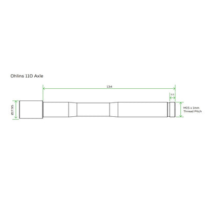 Vorderradachse HOPE für OHLINS RXF34/RXF36/RXF38-Gabel Orange