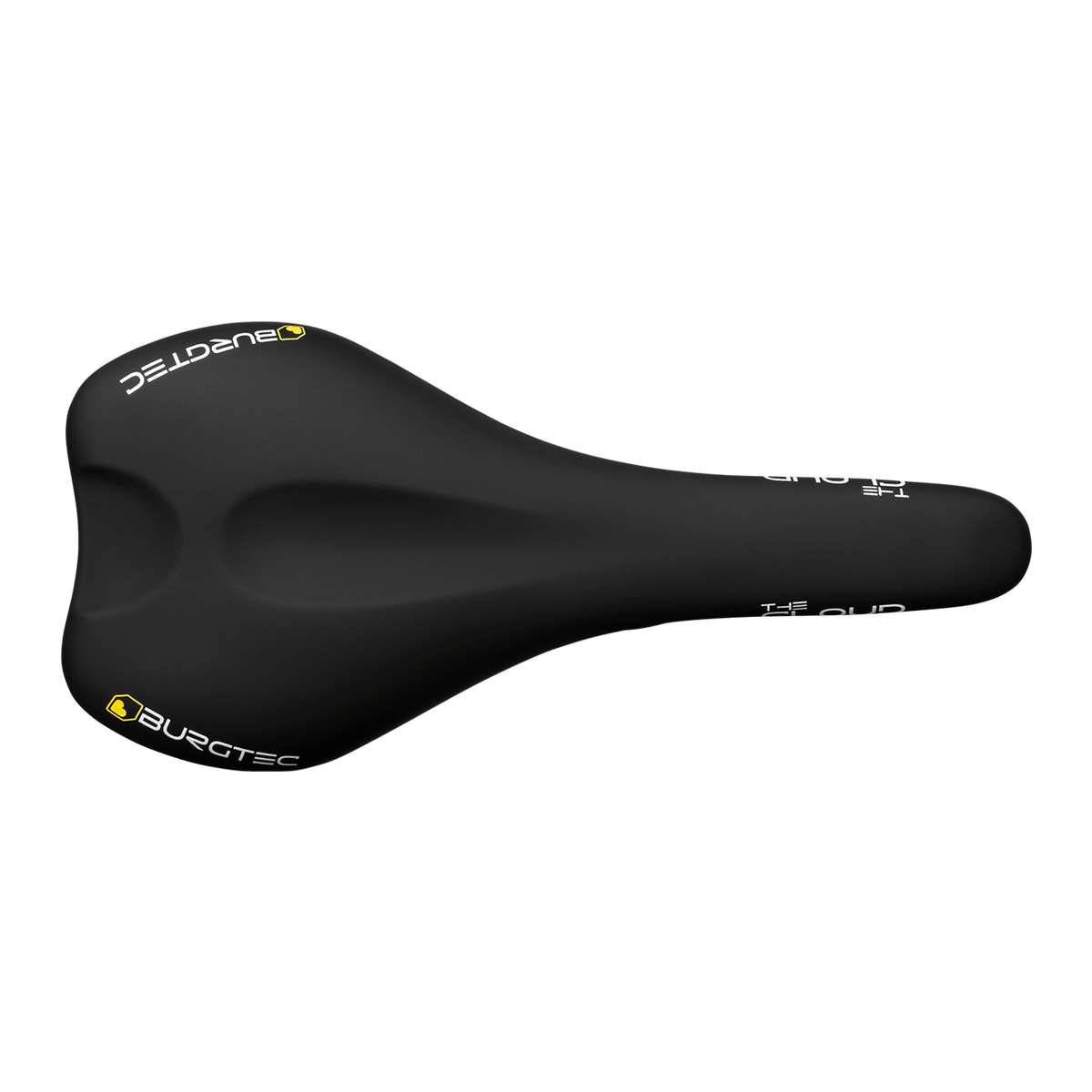 BURGTEC THE CLOUD MK2 Sattel mit Titangestell in Schwarz — Draufsicht