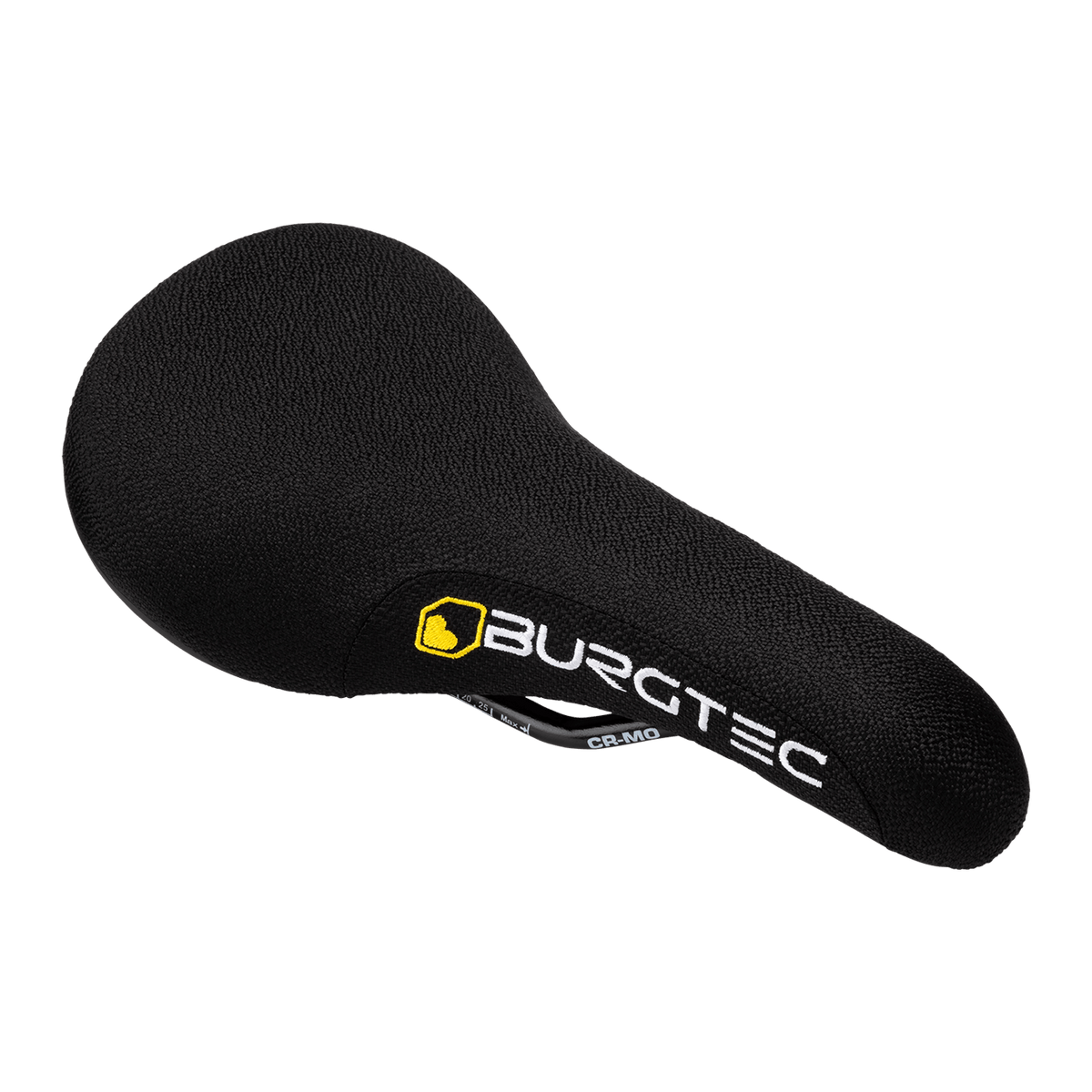 BURGTEC THE CLOUD BOOST Sattel mit CrMo-Streben in Schwarz — Dreiviertelansicht, Farbe Schwarz