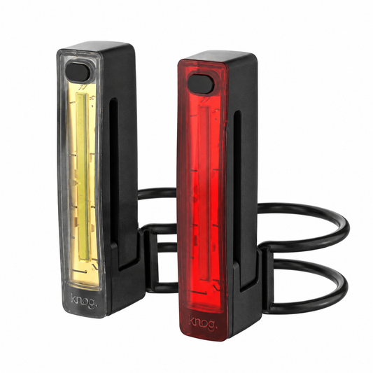 Front- und Rücklicht KNOG PLUS TWINPACK 40/20 Lumen Schwarz — Produktansicht auf weißem Hintergrund