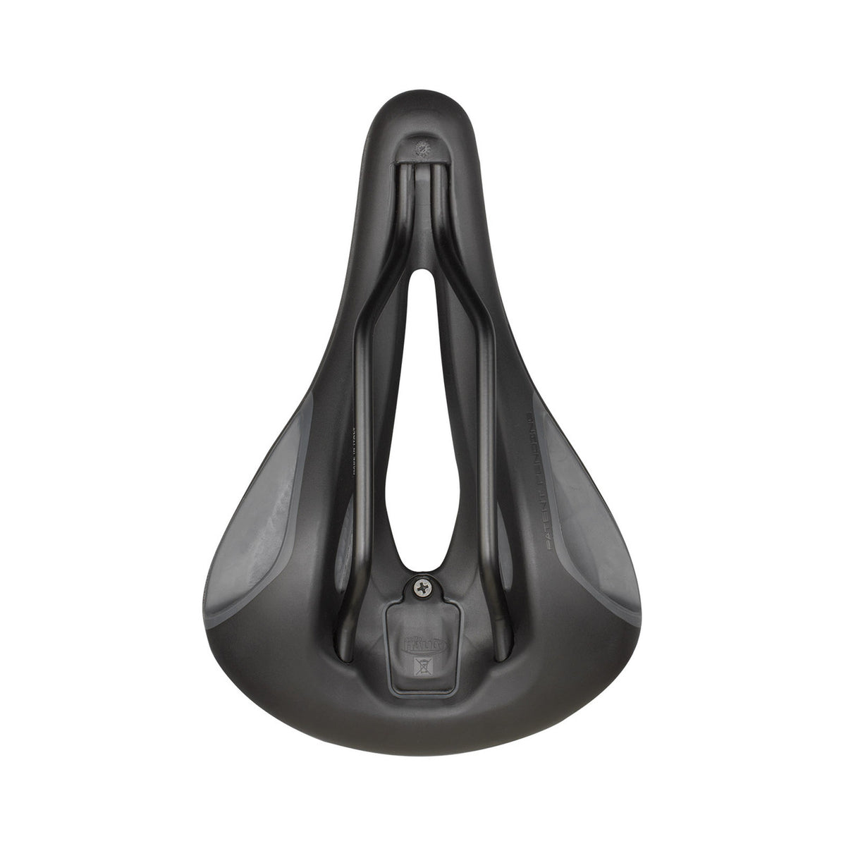 Sattel SELLE ITALIA ST 7 VISION SUPERFLOW L mit Fec-Sattelstreben, Schwarz/Grau — Unteransicht