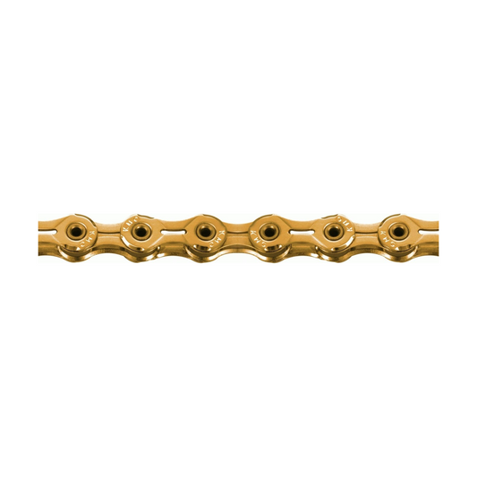 KMC 11-fach-Kette X11SL Ti-N Gold — Produktfoto auf weißem Hintergrund