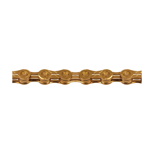 KMC 10-fach-Kette X10EL Ti-N Gold — Produktfoto auf weißem Hintergrund