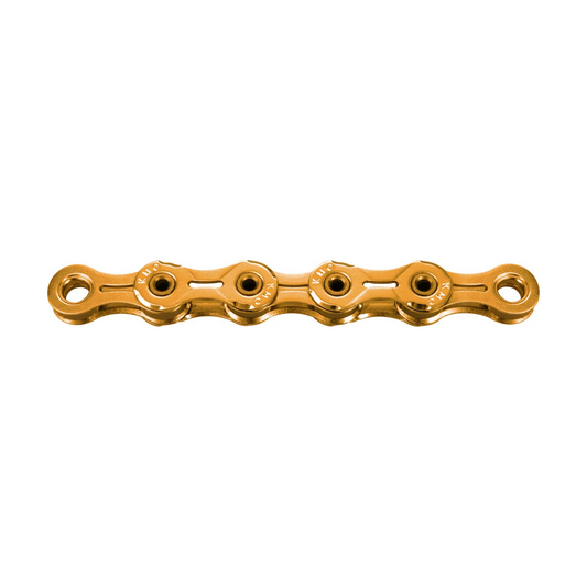 KMC 11-fach-Kette X11SL Ti-N Gold, gewachst — Produktfoto auf weißem Hintergrund