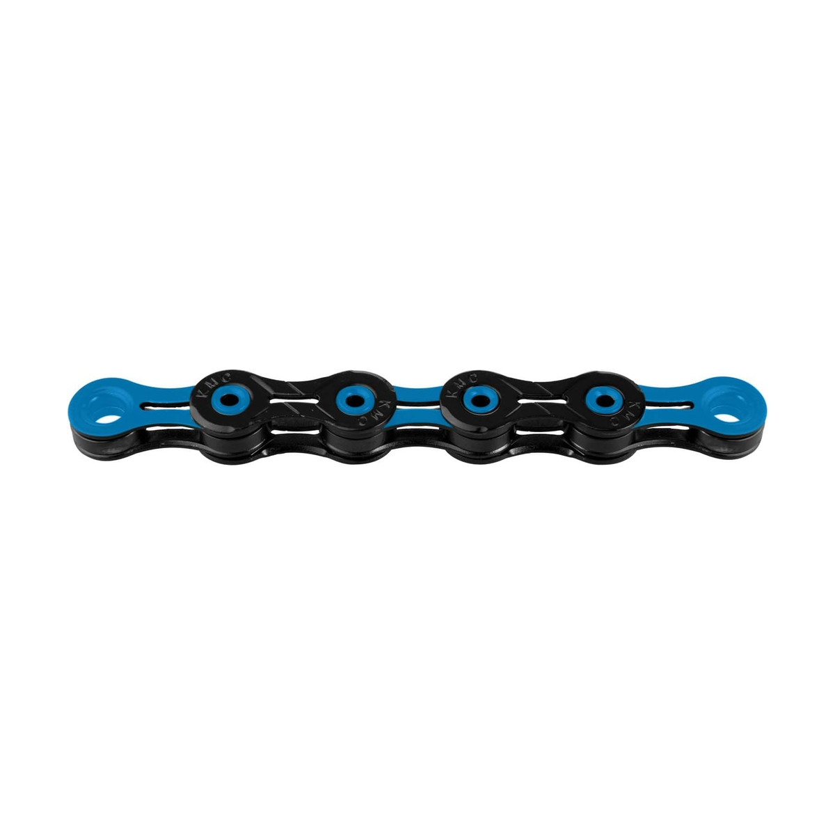 KMC 10-fach-Kette DLC10 Schwarz/Blau — Produktfoto auf weißem Hintergrund