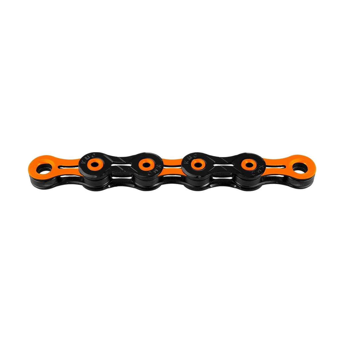 KMC 11-fach-Kette DLC11 Schwarz/Orange — Produktfoto auf weißem Hintergrund