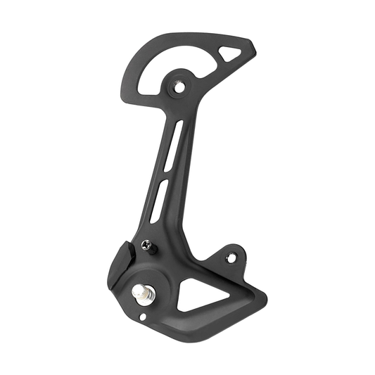 Langes äußeres Schaltkäfigblech für SHIMANO SLX RD-M7100 SGS Schaltwerk — Teil vor weißem Hintergrund
