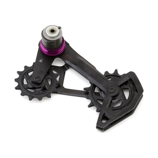 Schaltkäfig und Schaltröllchen für SRAM GX T-TYPE EAGLE AXS — Teil vor weißem Hintergrund