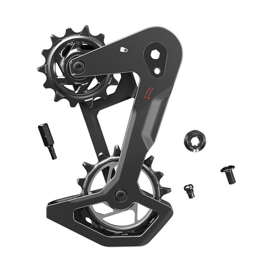 Kompletter Carbon-Schaltkäfig für SRAM T-TYPE EAGLE AXS Schaltwerk — Teil vor weißem Hintergrund