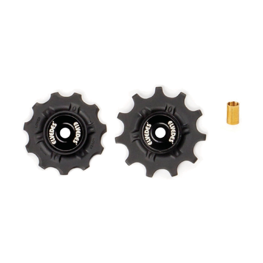 Schaltröllchen ELVEDES mit 11 Zähnen für Shimano/Sram 9-/10-/11-fach, mit Ringlagern — Teil vor weißem Hintergrund