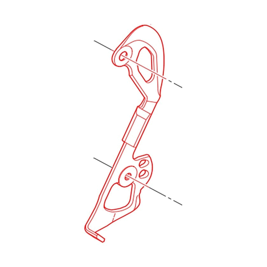 Mittellanges inneres Schaltkäfigblech für SHIMANO XTR RD-M980-GS Schaltwerk — Originalabbildung vor weißem Hintergrund