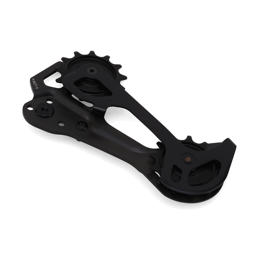 Schaltkäfig und Schaltröllchen für SHIMANO XTR RD-M9250 SGS 12-fach-Schaltwerk — Teil vor weißem Hintergrund